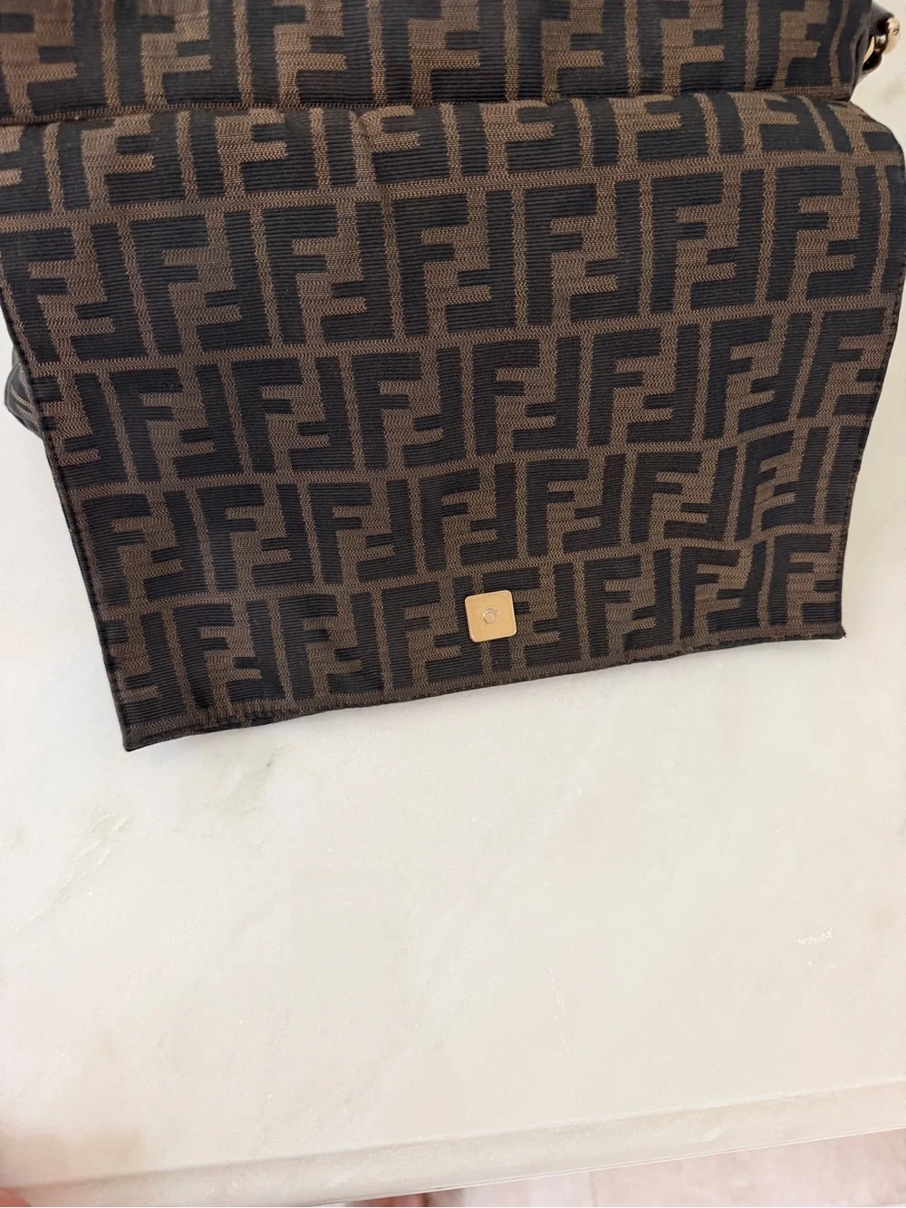 Fendi Marshmallow Zucca Flap Bag Gold Hardware - Picture 4 of 10